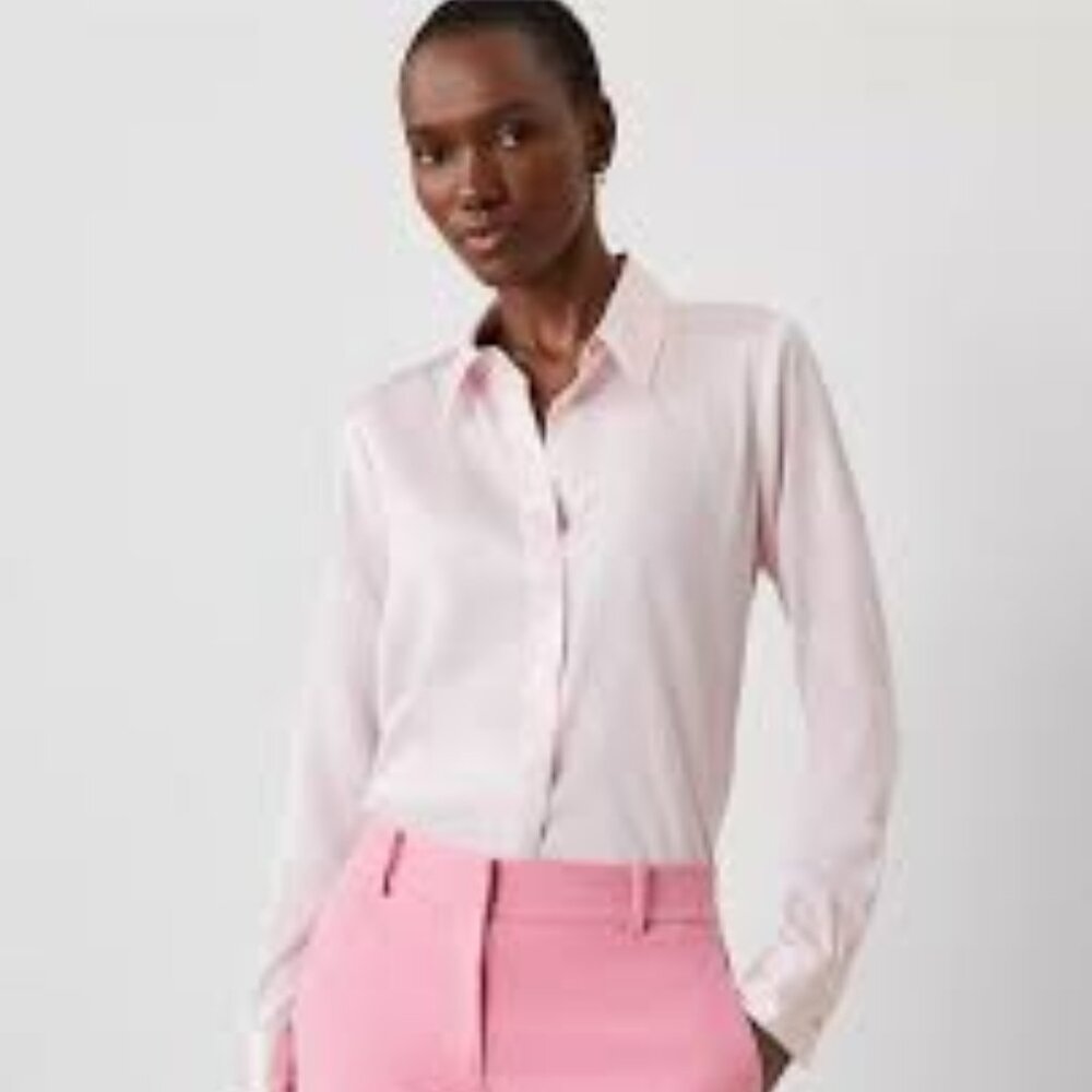 ANN TAYLOR PETITE SATIN ESSENTIAL SHIRT - LARGE PETITE - NWOT